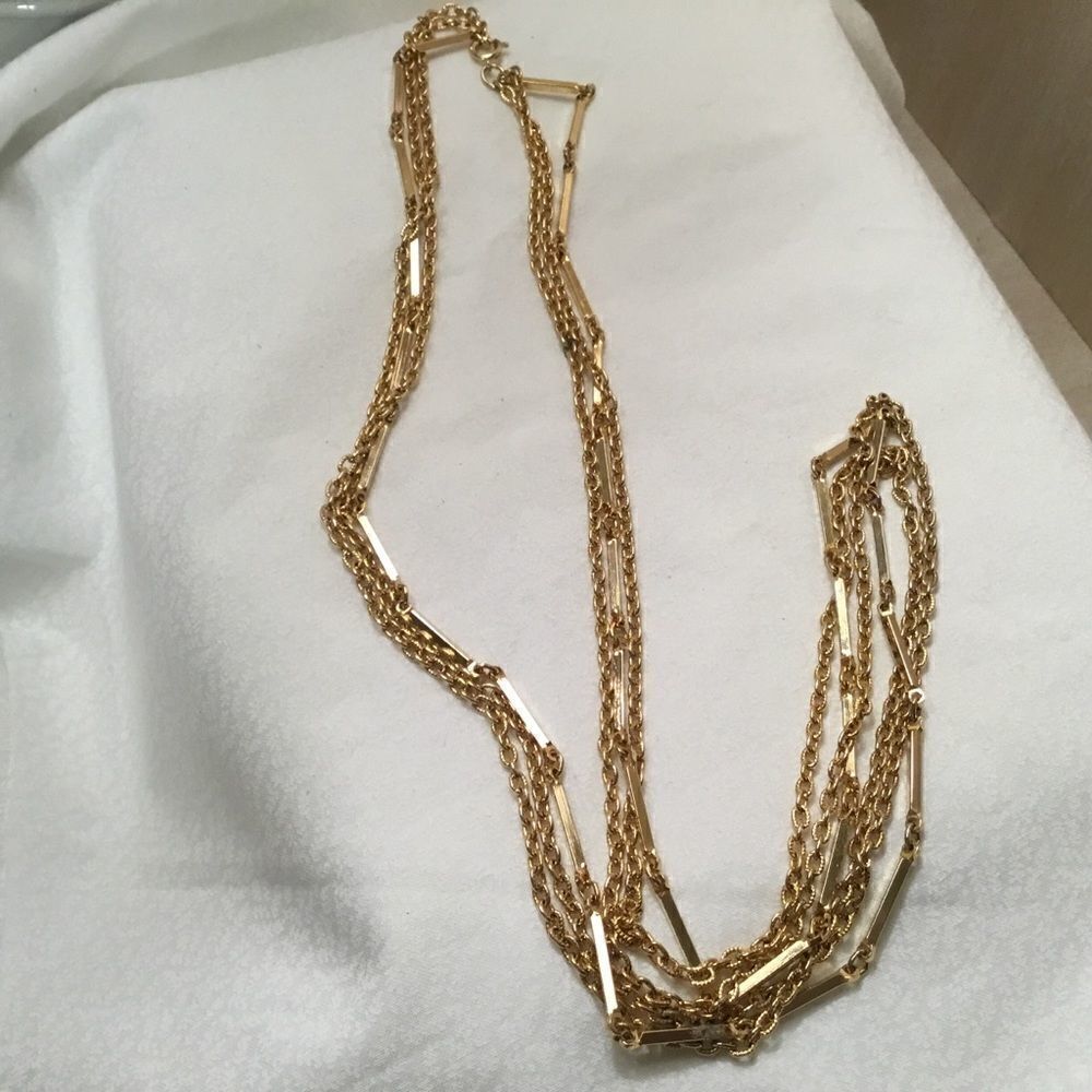 Goltone 3 Strand Necklace - Picture 5 of 5